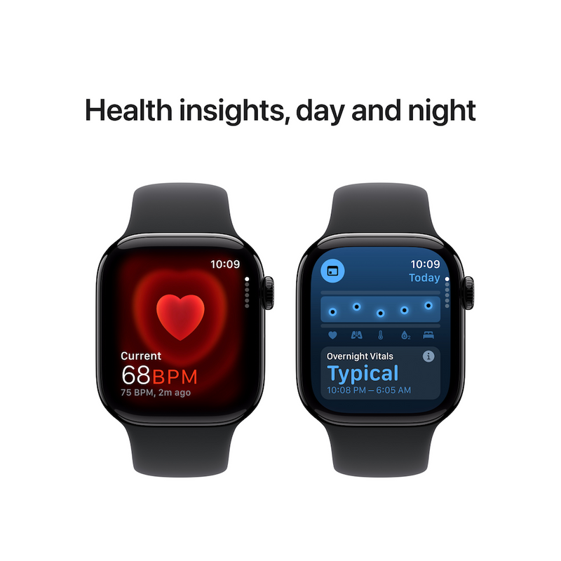 Apple Watch Series 10 42mm Jet Black Aluminium Case with Black Sport Band - Image 6