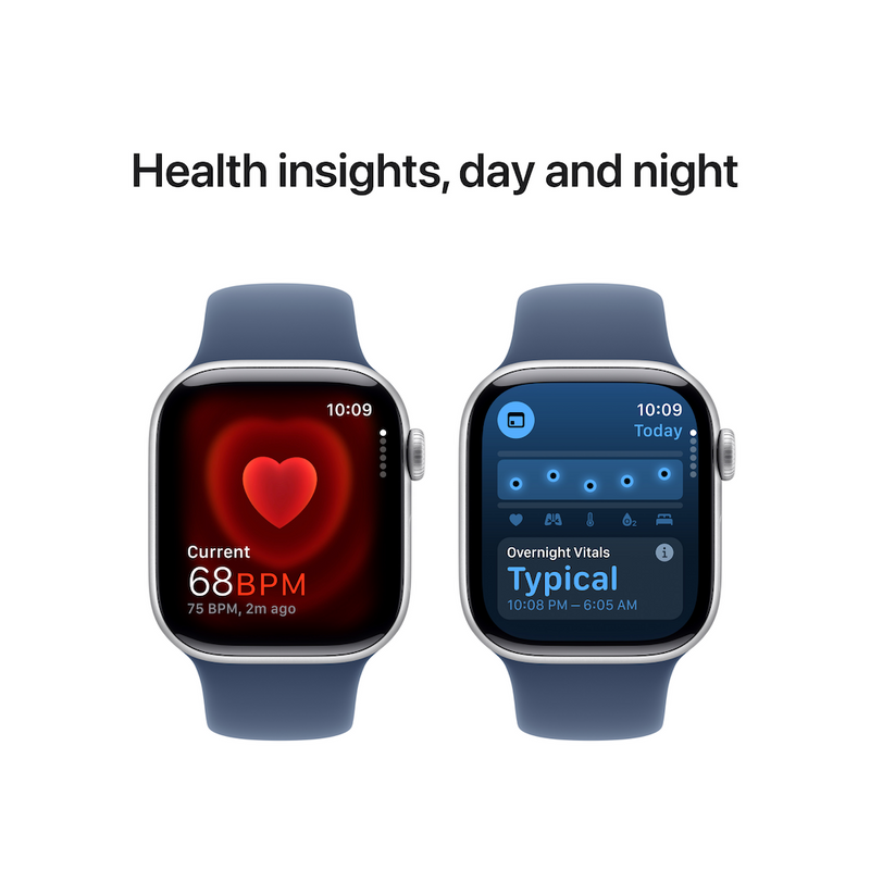 Apple Watch Series 10 42mm Silver Aluminium Case with Denim Sport Band - Image 6