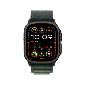 Apple Watch Ultra 2 Black Titanium Case With Dark Green Alpine Loop