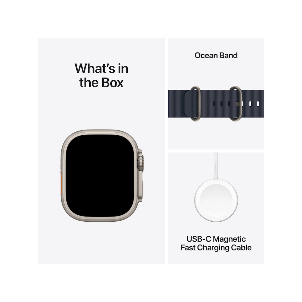 Apple Watch Ultra 2 Titanium Case with Blue Trail Loop - Image 7